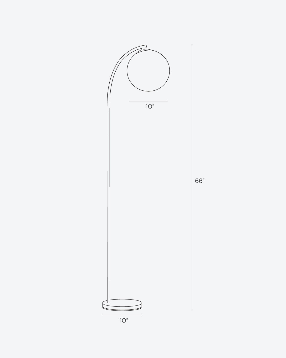 Moderne LED-Bogenlampe mit Marmorfuß und Glaskugel
