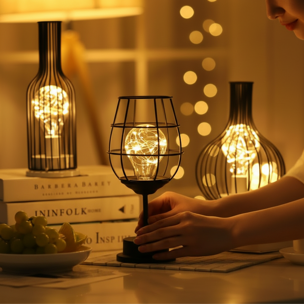 Kabellose LED-Tischleuchte aus Stahl
