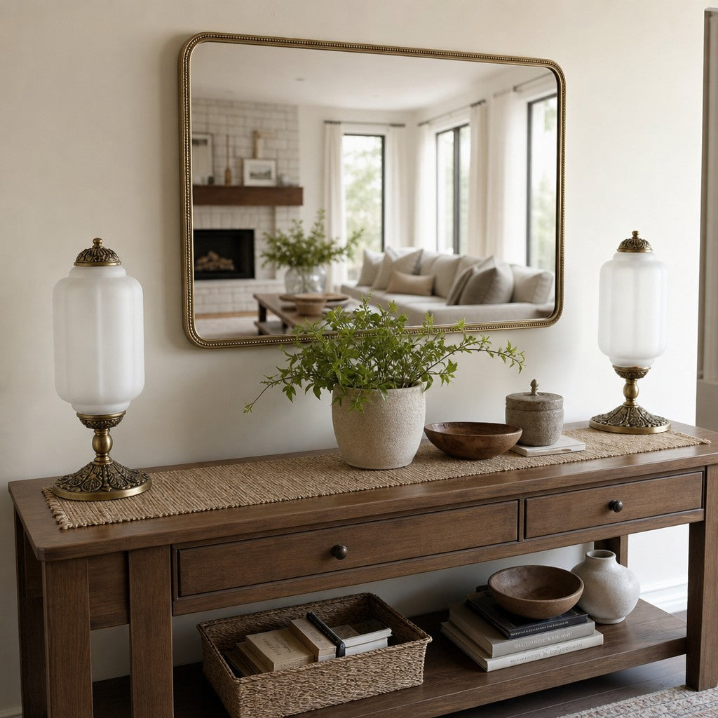 Gläserne Tischleuchte im Scallop-Design mit Vintage-Stil