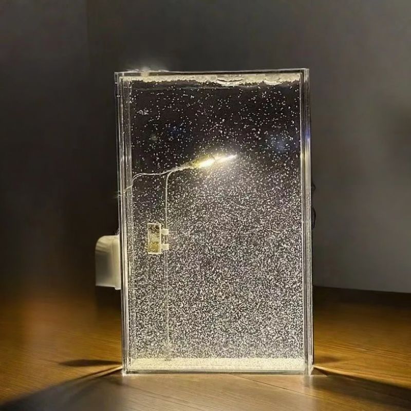 DIY-Winterlandschaft-Tischleuchte mit Schneeeffekt und Warmweißem Licht