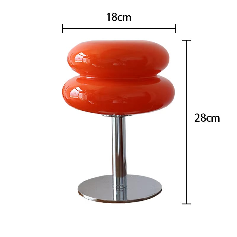 Pilzförmige Glas-Tischlampe mit mattierter Kuppel