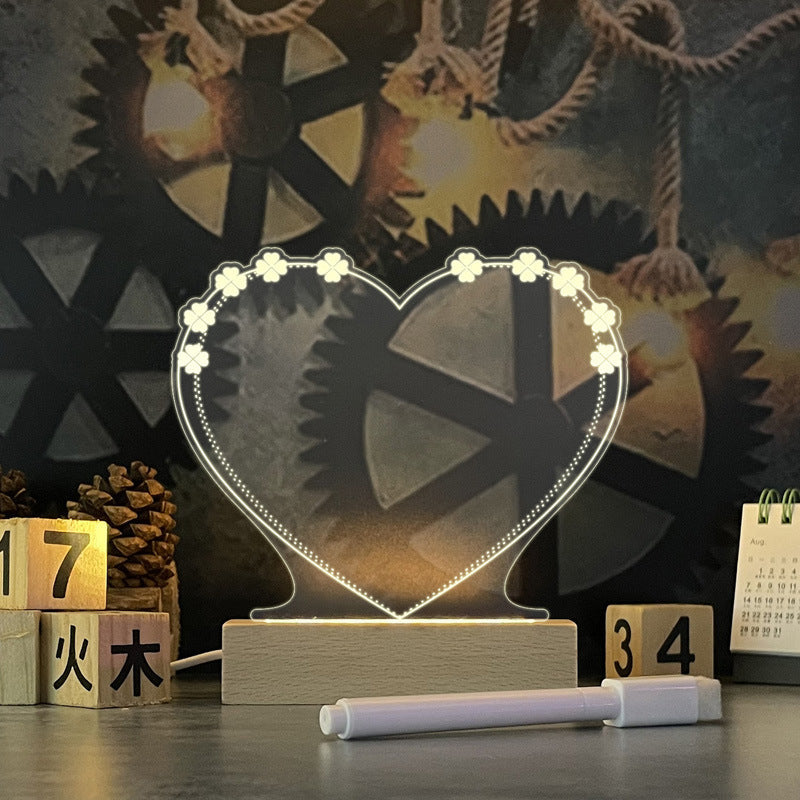 Beschreibbares LED-Nachtlicht mit Memoboard-Funktion