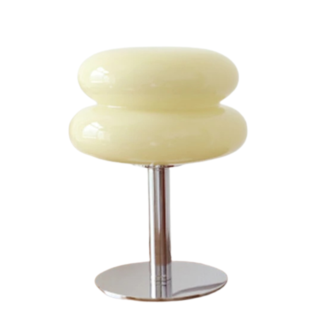 Dimmbare LED-Tischleuchte aus Glas und Metall mit Touch-Bedienung