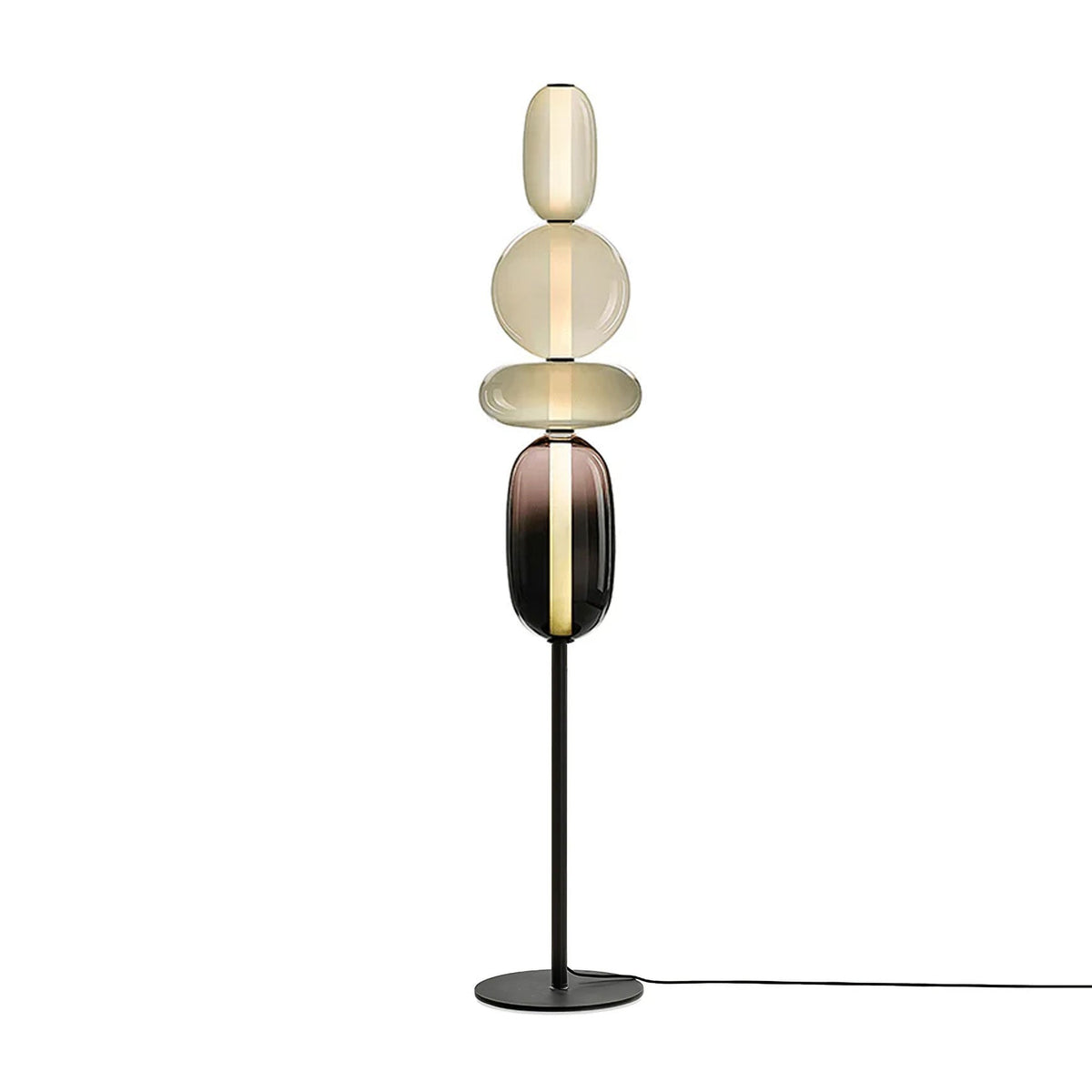 Handgeblasene Stehlampe aus Glas mit LED-Beleuchtung