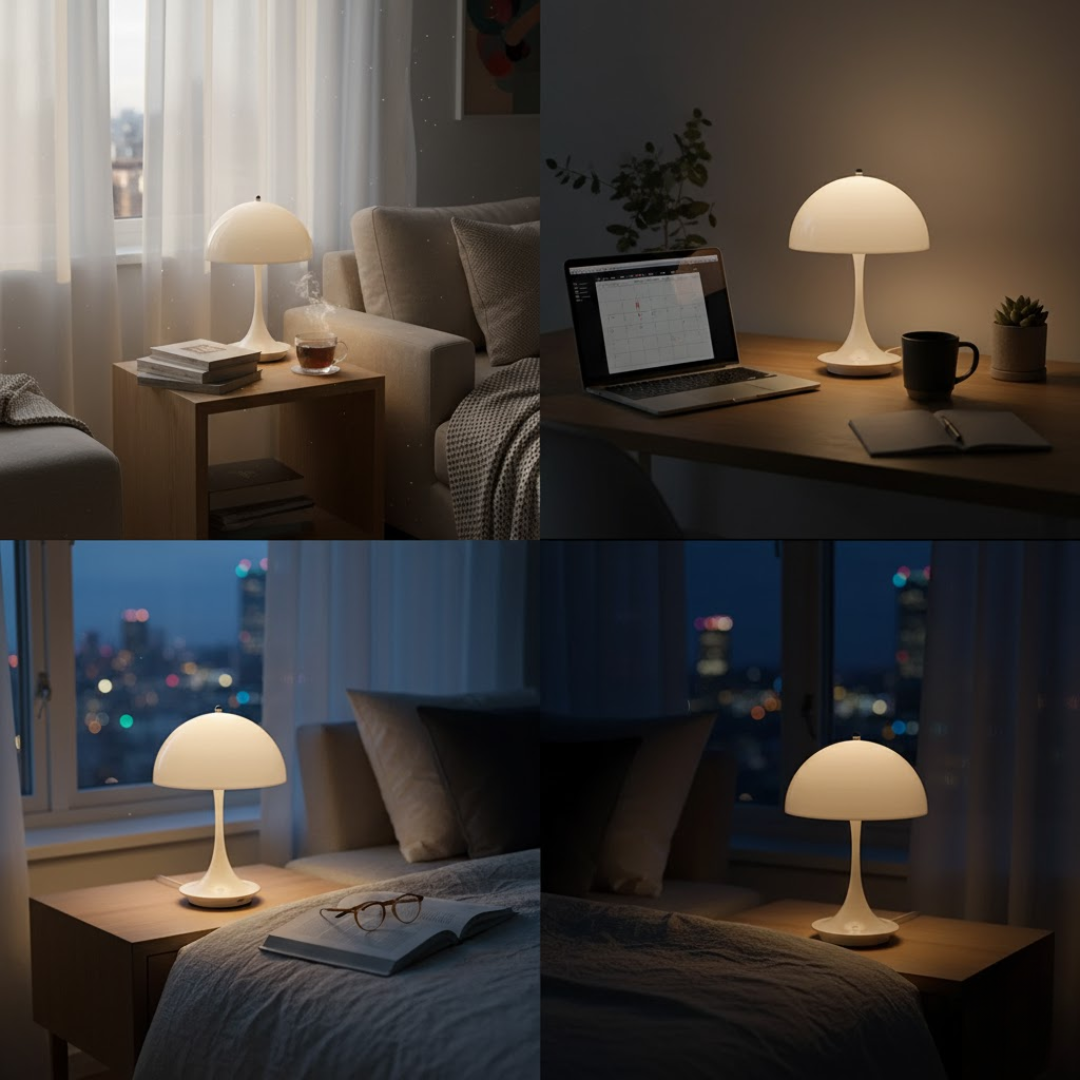 Drahtlose LED-Tischlampe mit Akkubetrieb