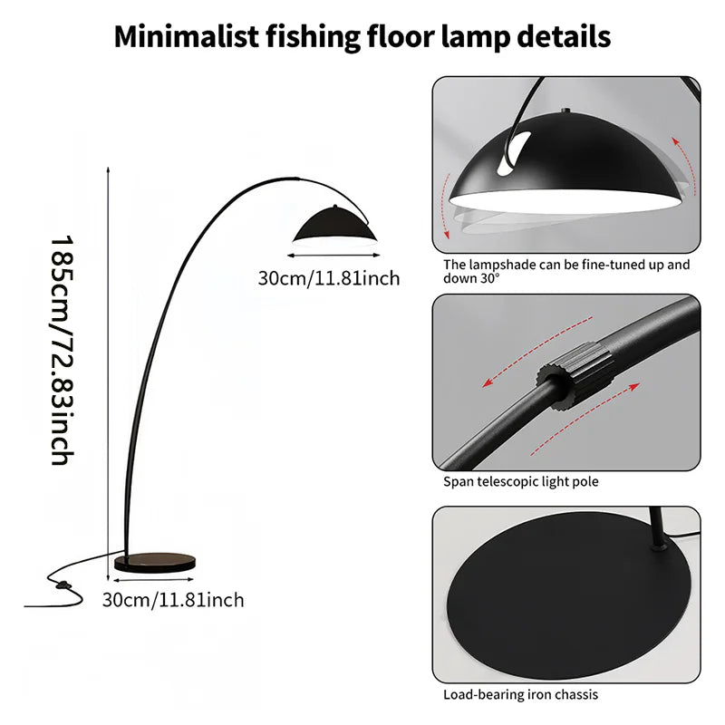 Moderne Bogenlampe mit Dimmbarer Dreifarben-LED