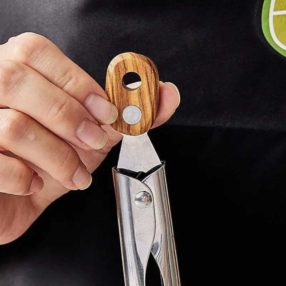 Edelstahl-Küchenzangen-Set 2-teilig mit Holzgriffen