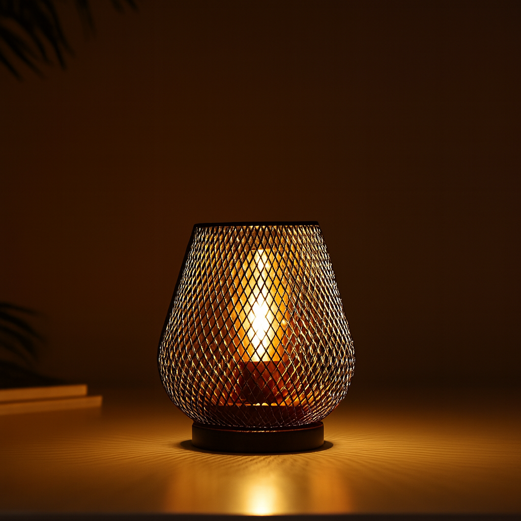 Drahtlose Metall-Tischleuchte mit warmem LED-Licht