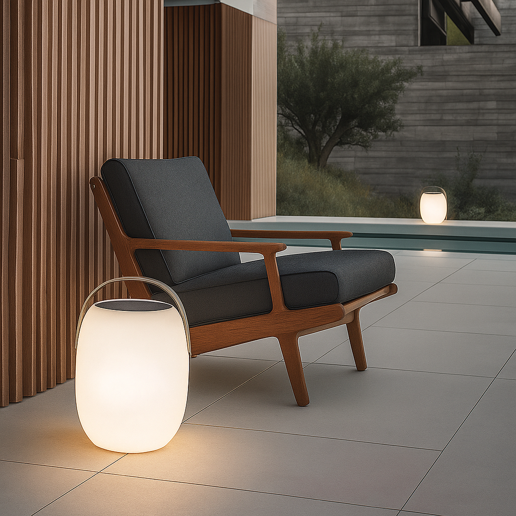 Tragbare Solar-Tischlampe mit LED-Beleuchtung