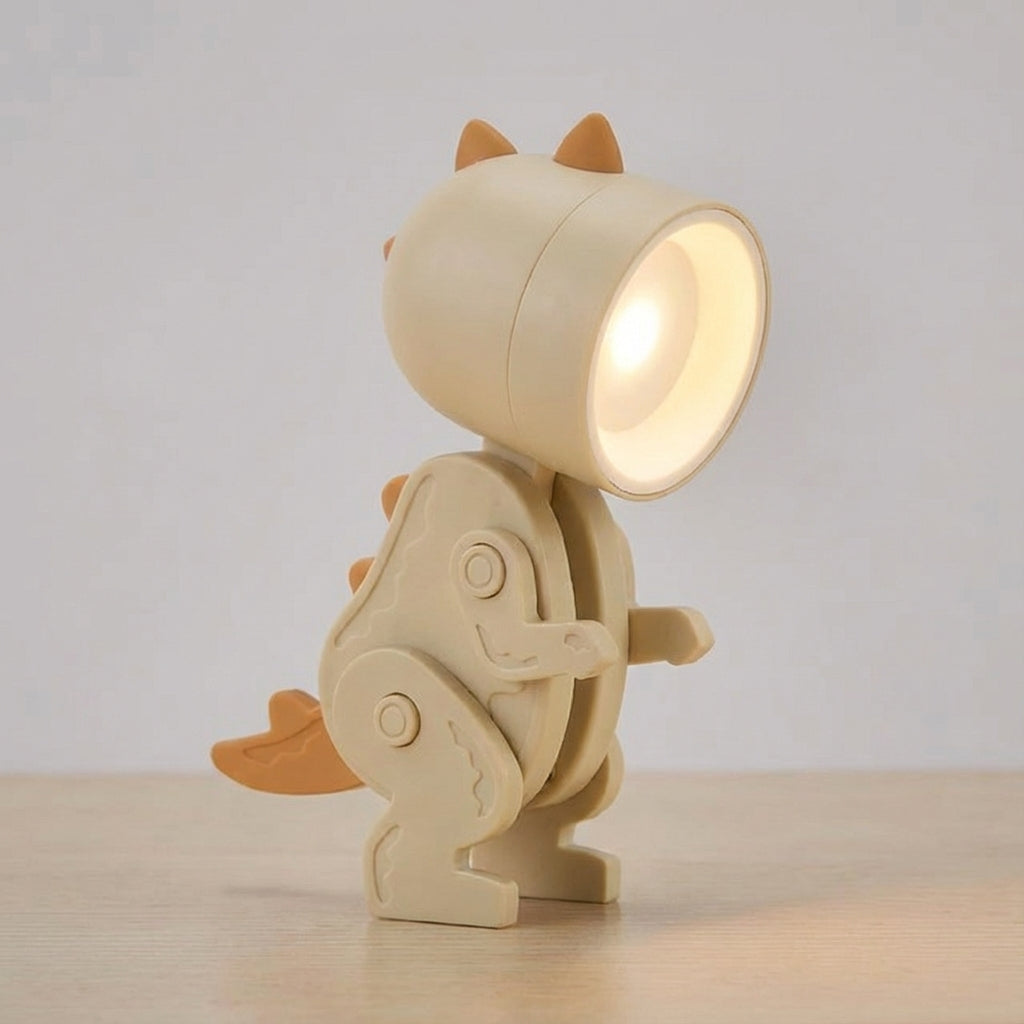 Faltbare Dinosaurus-Schreibtischlampe mit LED-Warmlicht