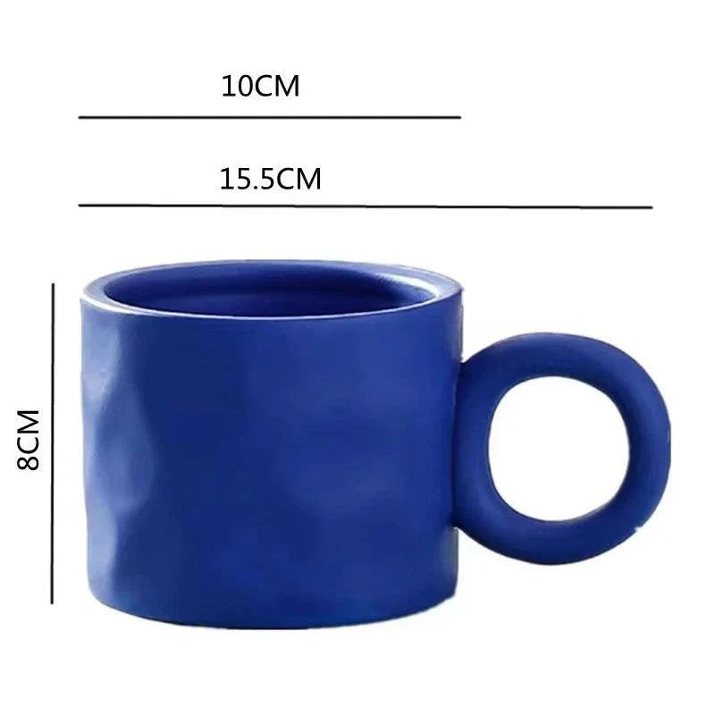 Skandinavische Keramik-Kaffeetasse 450 ml mit Ringgriff