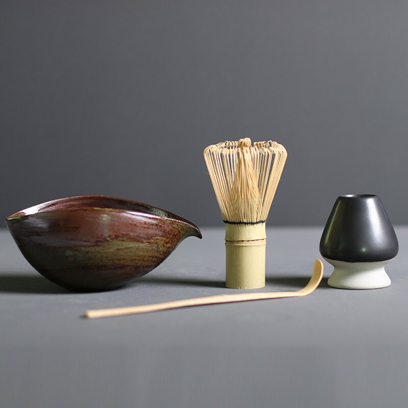 Matcha-Set aus Bambus und Keramik