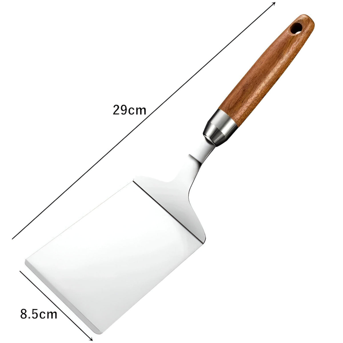 Edelstahl-Grillspatel mit Holzgriff
