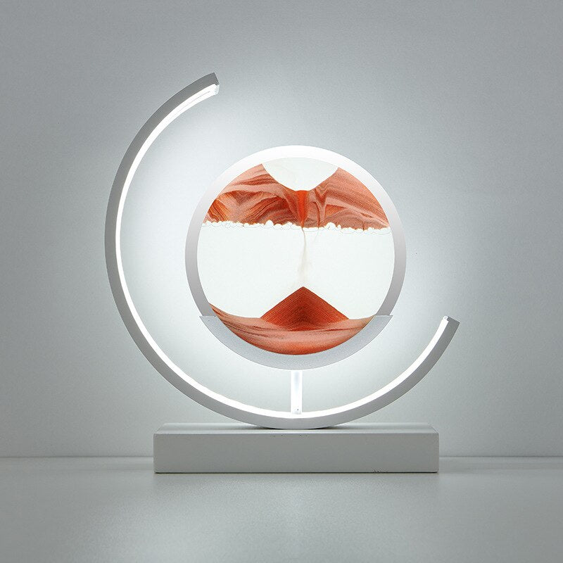 LED-Tischlampe mit drehbarem Sandlandschaft-Design