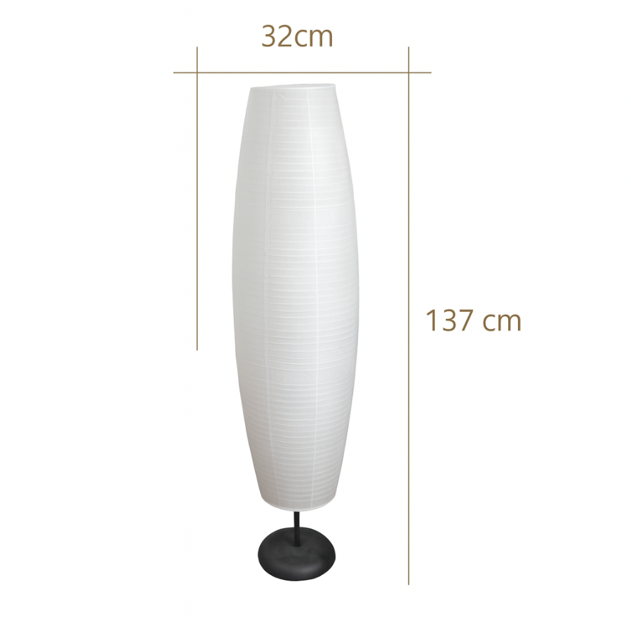 Reispapier-Stehlampe mit 3 Lichtfarben