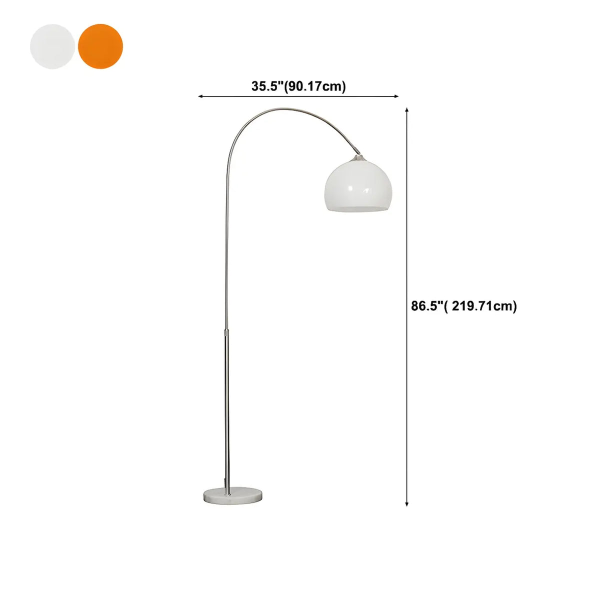 Moderne Bogen-Stehlampe mit Acryl-Kuppelschirm 220 cm