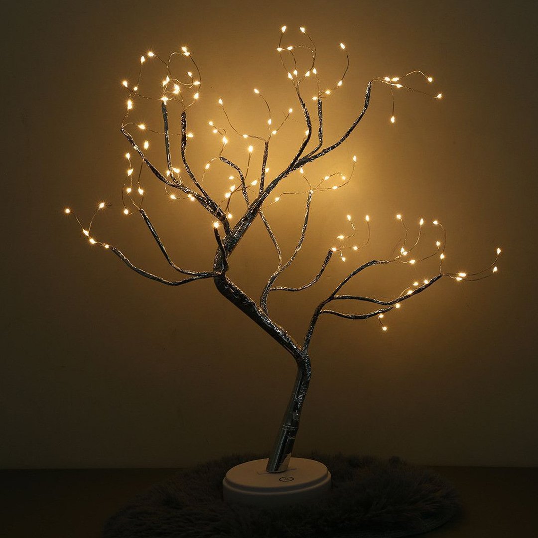 Bonsai-Baum-Tischleuchte mit LED-Beleuchtung