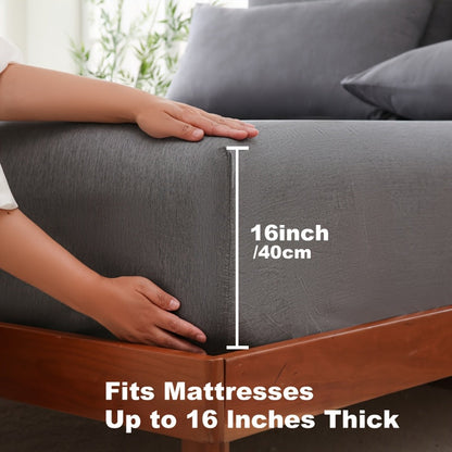 Atmungsaktives Bambusfaser-Spannbettlaken mit Feuchtigkeitsregulierung