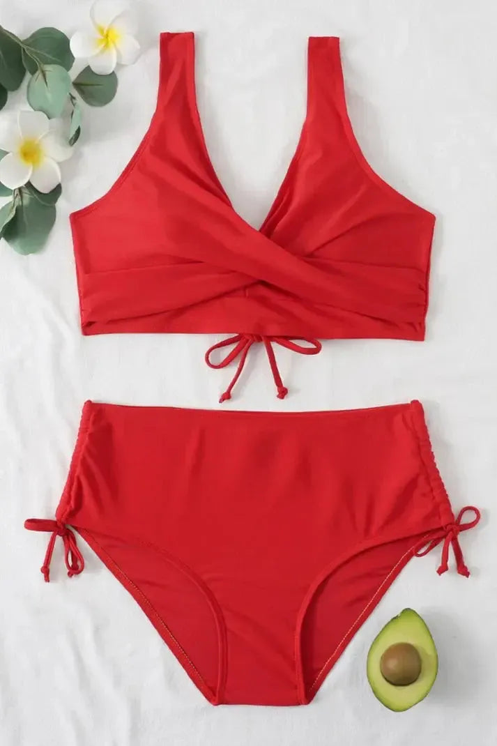 Zweiteiliger Push-Up-Bikini mit Hoher Taille