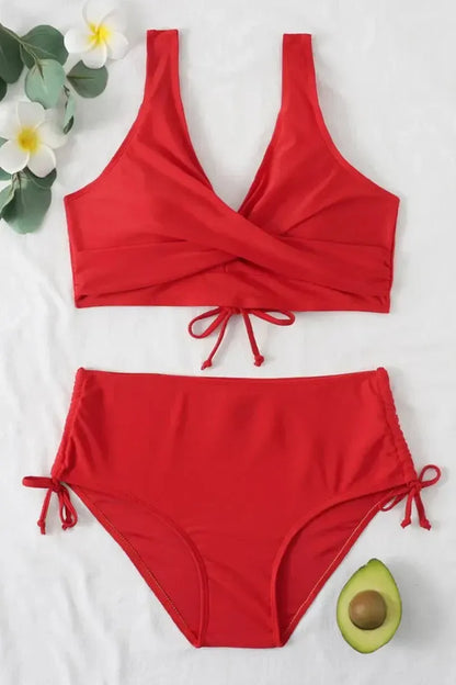 Zweiteiliger Push-Up-Bikini mit Hoher Taille