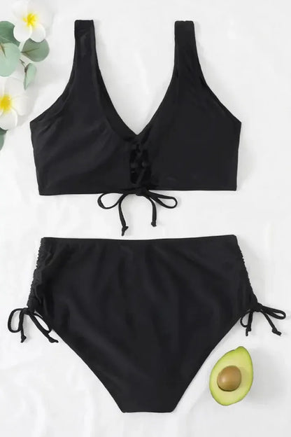 Zweiteiliger Push-Up-Bikini mit Hoher Taille