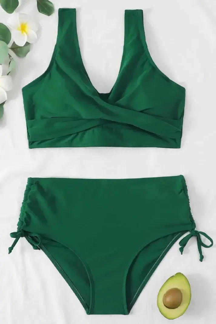 Zweiteiliger Push-Up-Bikini mit Hoher Taille