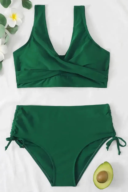 Zweiteiliger Push-Up-Bikini mit Hoher Taille