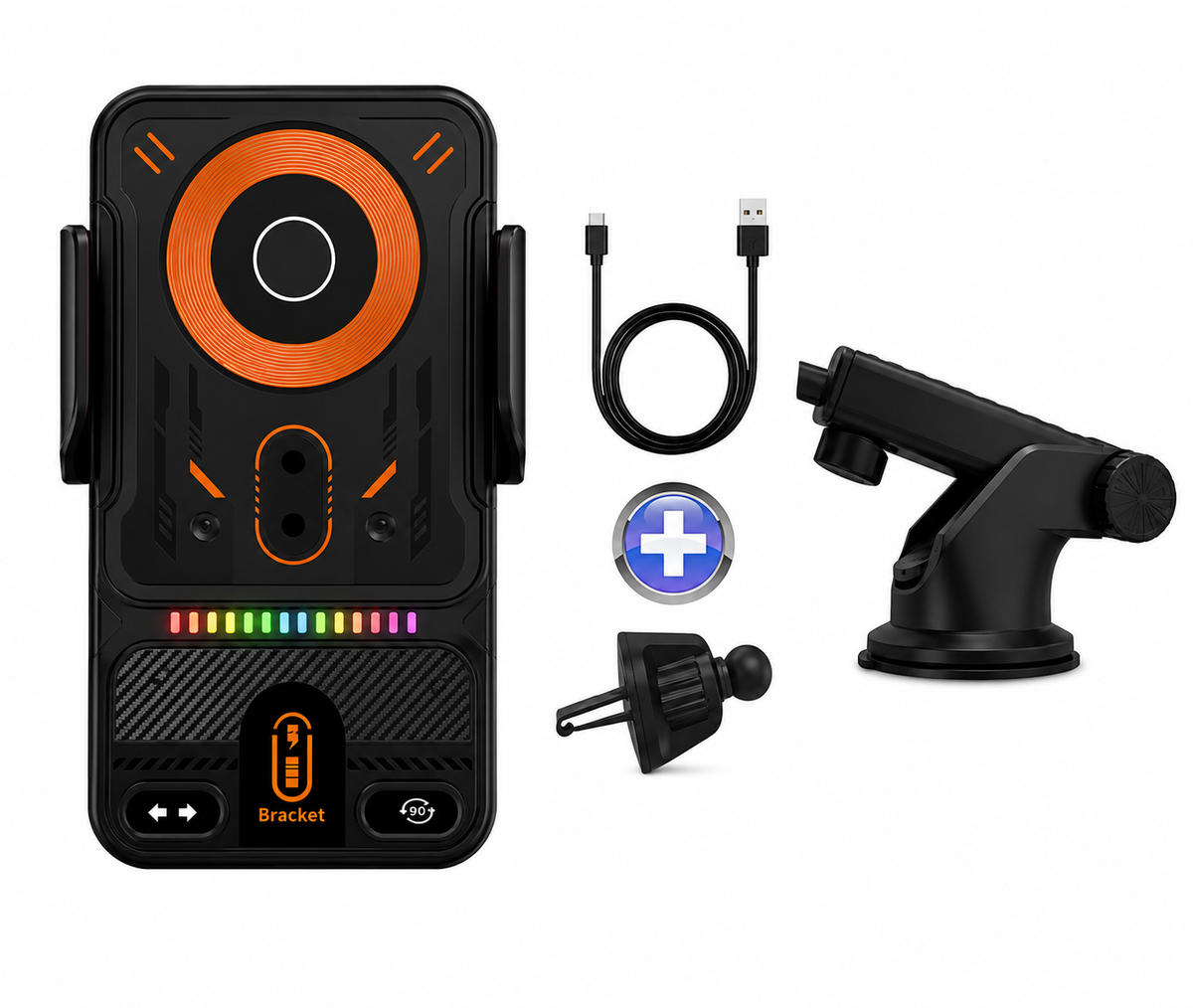 15W Kabellose Handyhalterung Auto mit Qi Ladefunktion – Automatischer Sensor, 360° Drehbar für Armaturenbrett, Lüftung & Windschutzscheibe