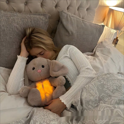 Plüsch-Kuschelhase mit Licht und Herzschlagsound