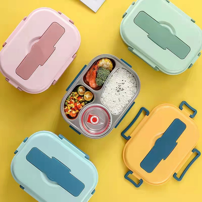 Edelstahl-Lunchbox isoliert mit Klickverschluss