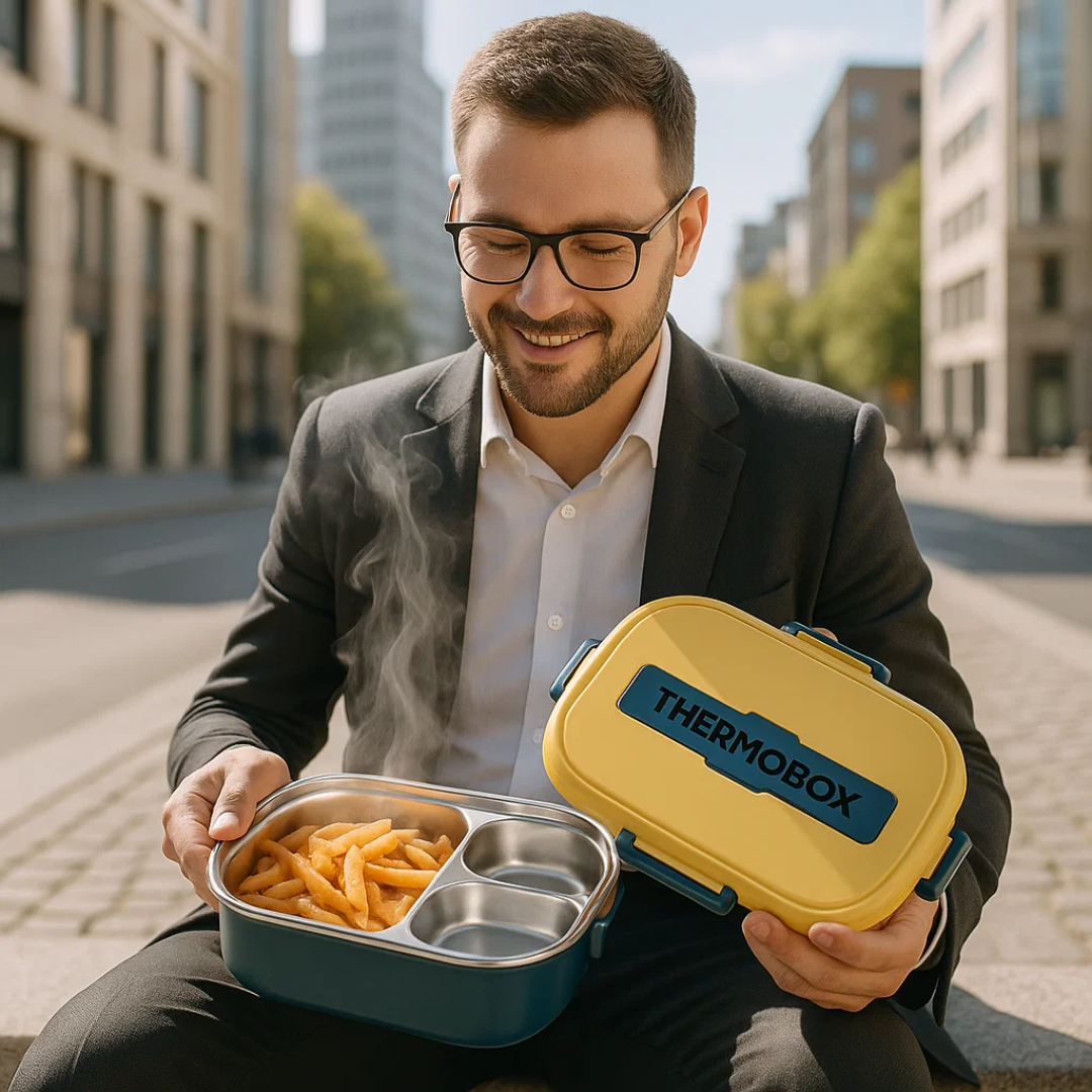 Edelstahl-Lunchbox isoliert mit Klickverschluss