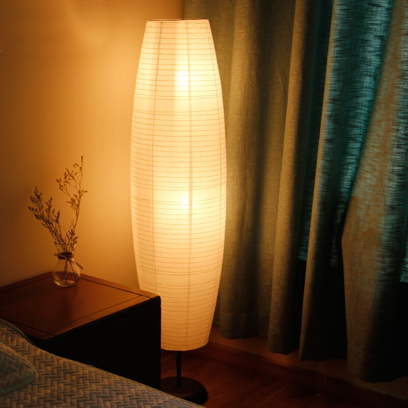 Reispapier-Stehlampe mit 3 Lichtfarben