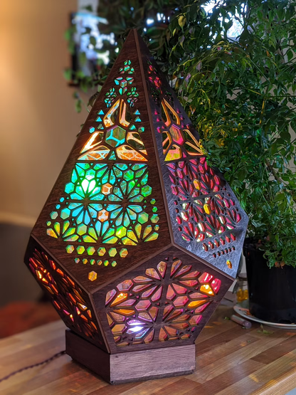 Boho-Diamant-Tischlampe mit USB-LED
