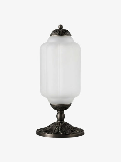 Vintage-Tischleuchte aus Glas mit Metallsockel