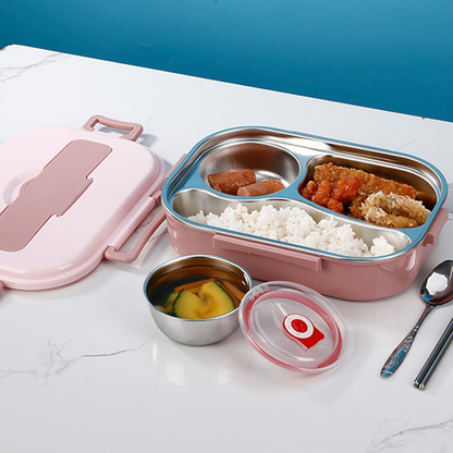Edelstahl-Lunchbox isoliert mit Klickverschluss