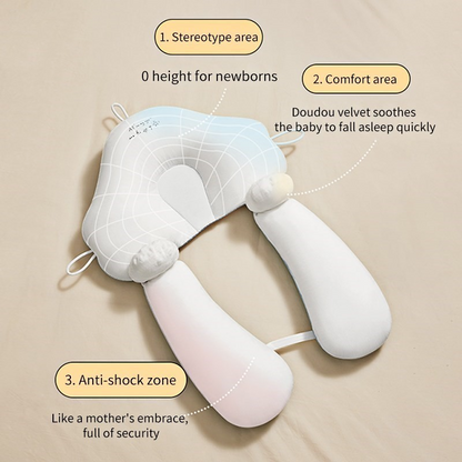 Ergonomisches Babykissen mit Kopfformung aus Baumwolle