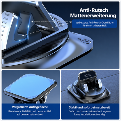 360° Drehbare Dashboard-Handyhalterung mit Anti-Rutsch-Silikon – Universell & Ohne Montage