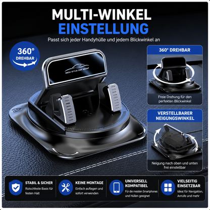 360° Drehbare Dashboard-Handyhalterung mit Anti-Rutsch-Silikon – Universell & Ohne Montage