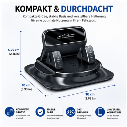 360° Drehbare Dashboard-Handyhalterung mit Anti-Rutsch-Silikon – Universell & Ohne Montage