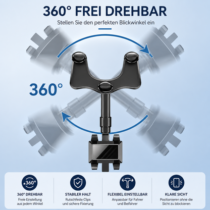 360° drehbare Auto-Handyhalterung Rückspiegel – ausziehbar und universal verstellbar