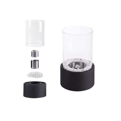 Tisch-Olielamp mit Glaszylinder und Flammenlöscher