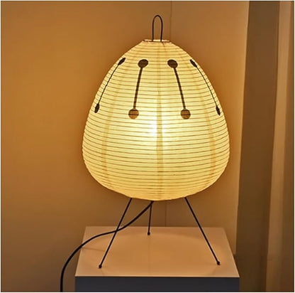 Japanische Reispapier-Tischleuchte mit Eisenfuß 47 cm