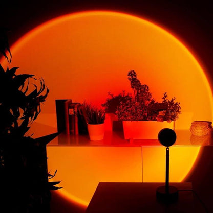 LED-Sonnenuntergangslampe mit 16 Farbmodi und 360°-Drehkopf