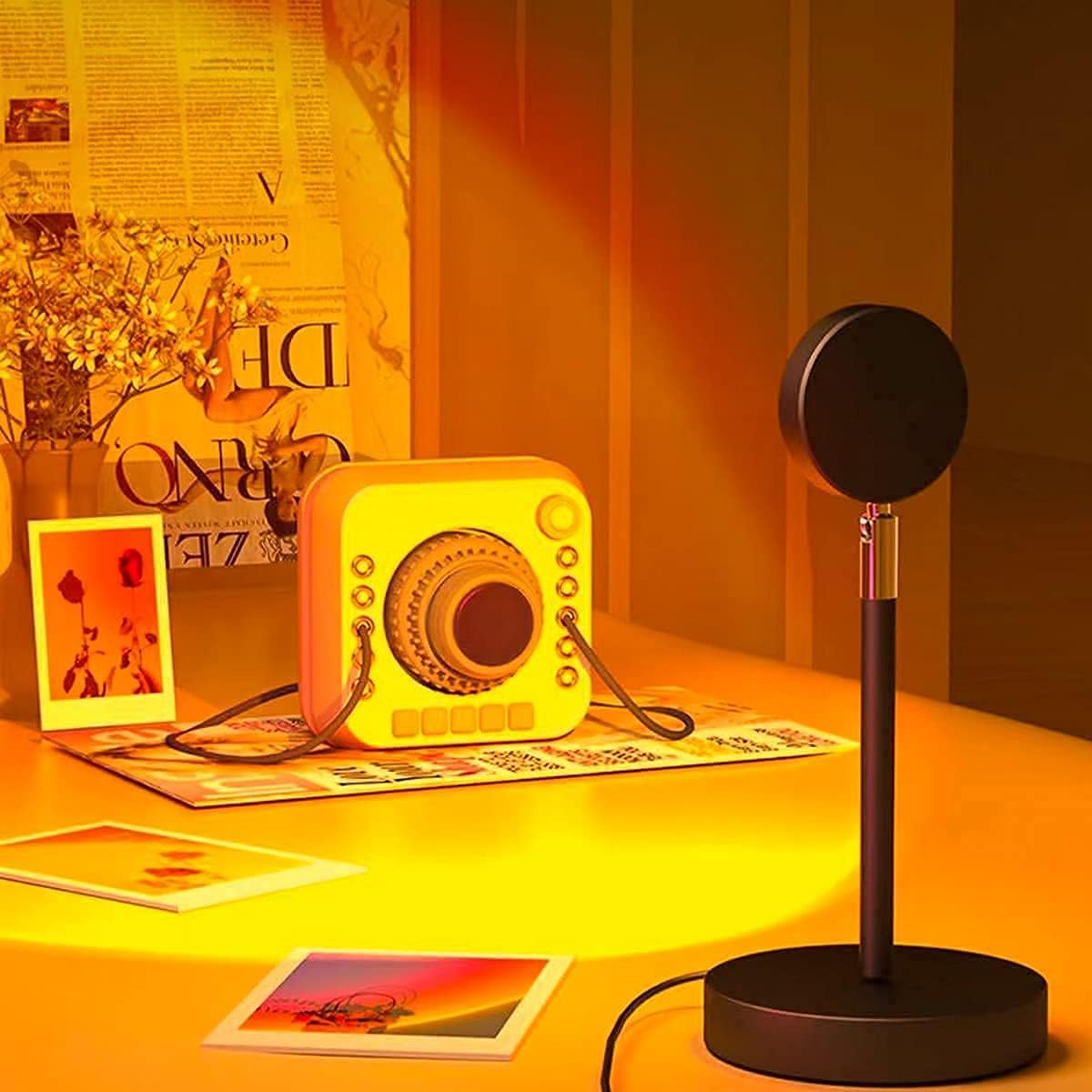 LED-Sonnenuntergangslampe mit 16 Farbmodi und 360°-Drehkopf