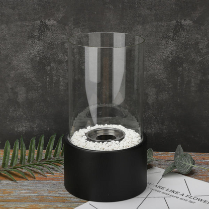 Tisch-Olielamp mit Glaszylinder und Flammenlöscher