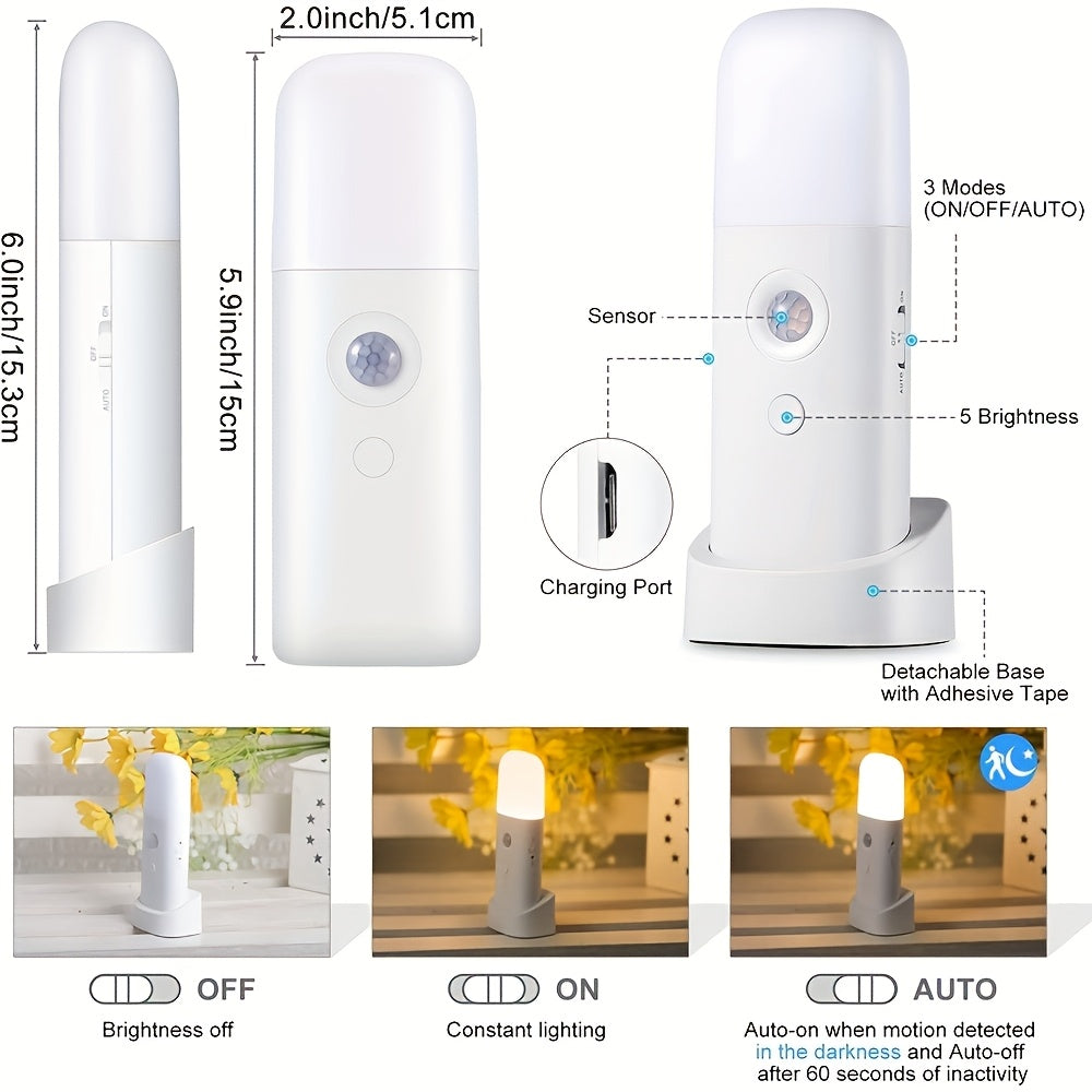LED-Nachtlicht mit Bewegungssensor und USB-Akku