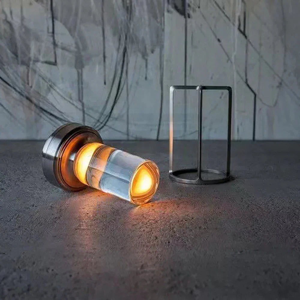 Tragbare Kristall-Tischlampe mit Akku, dimmbar, LED