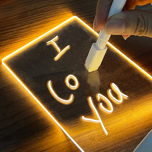 Beschreibbares LED-Nachtlicht mit Memoboard-Funktion