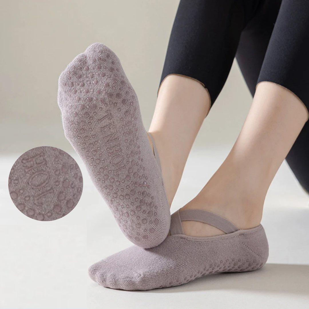 Rutschfeste Pilates-Gripsocken mit Noppen