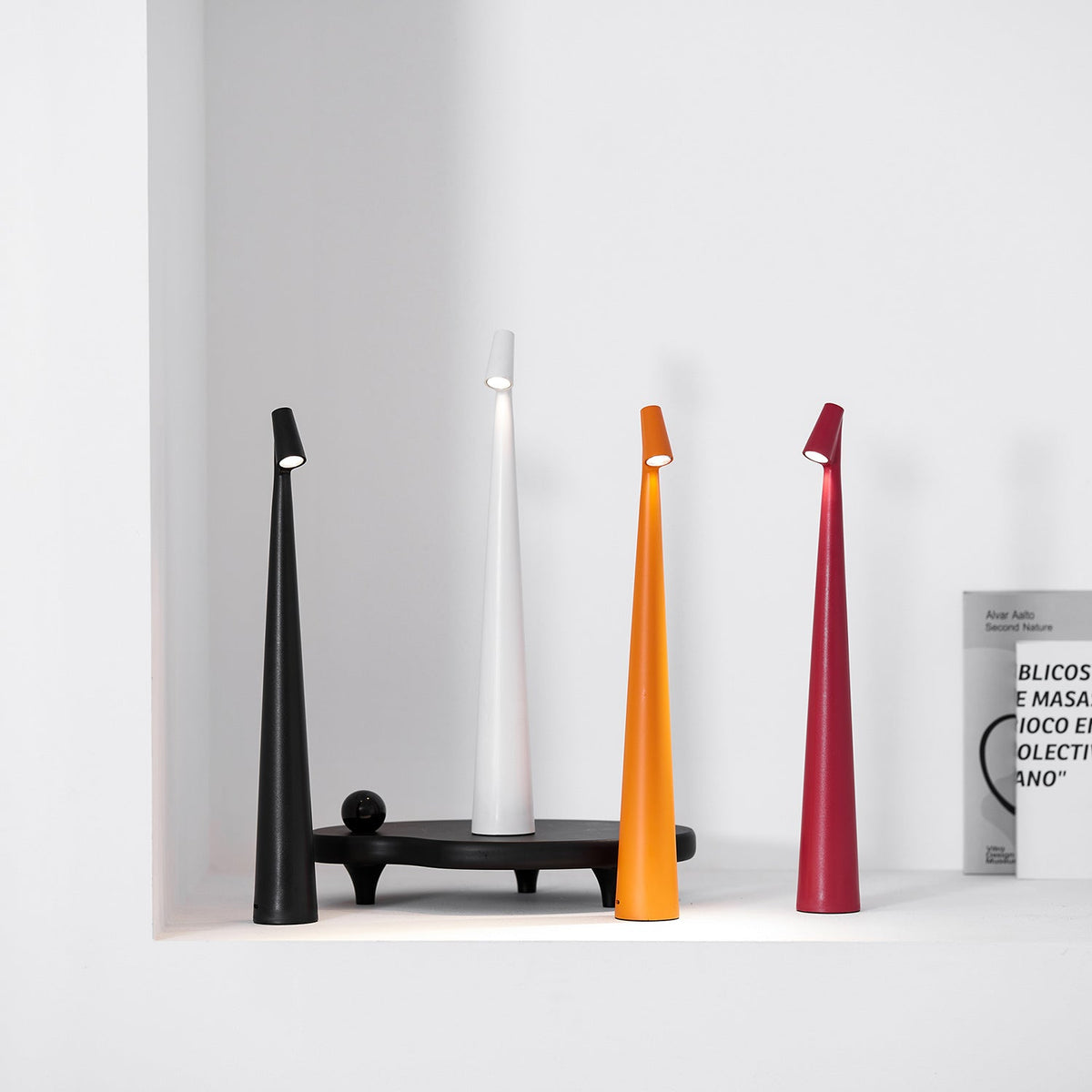 Wiederaufladbare Tischlampe Aluminium Dimmbar LED Touch Kegelförmiger Lampenschirm Modern 45 cm